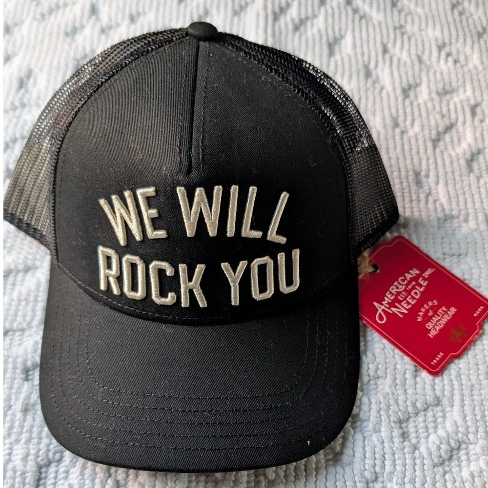 American Needle Queen We Will Rock You Black Trucker Hat Snapback Band Merch